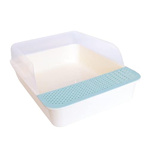 Duiaynke Katzentoilette, offene Oberseite, Anti-Spritzer, Katzentoilette, Sandkasten für Kleintiere, Häschen (Blau, klein) von Duiaynke