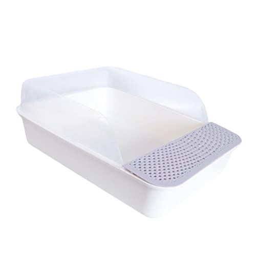 Duiaynke Katzentoilette, offene Oberseite, Anti-Spritzer, Katzentoilette, Sandkasten für Kleintiere, Hase, Grau / Weiß / Groß Duiaynke Katzentoilette, offene Oberseite, Anti-Spritzer, Katzentoilette, Sandkasten für Kleintiere, Hase, Grau / Weiß / Groß von Duiaynke