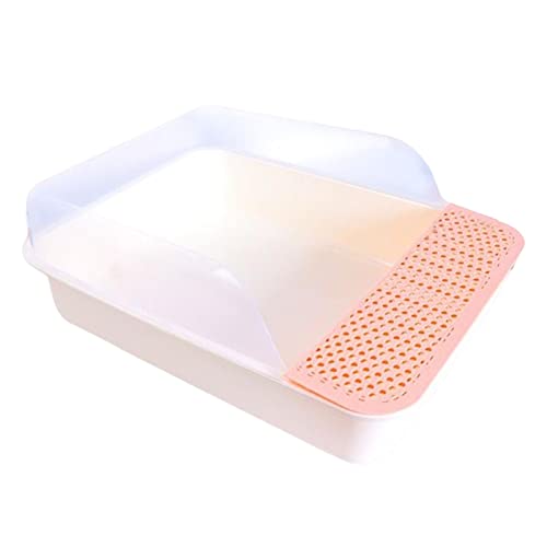 Duiaynke Katzentoilette, offene Oberseite, Anti-Spritzer, Katzentoilette, Sandkasten für Kleintiere, Hase, Rosa / Weiß / Groß Duiaynke Katzentoilette, offene Oberseite, Anti-Spritzer, Katzentoilette, Sandkasten für Kleintiere, Hase, Rosa / Weiß / Groß von Duiaynke