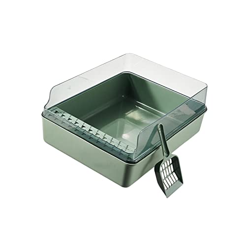 Duiaynke Katzentoilette Kitty Katzentoilette Katzentoilette hochseitig offener niedriger Eingang mit Spray und Streuzaun (Grün) von Duiaynke