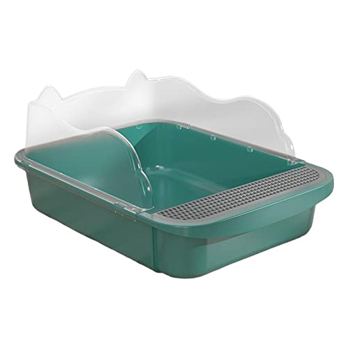 Duiaynke Katzentoilette für Haustiere, hohe Seiten, verhindert Sandaustritt, Kätzchen, Katzentoilette, Behälter, Sandkasten, Haustiertoilette für kleine und große Katzen, 43 x 28 x 18 cm, Grün Duiaynke Katzentoilette für Haustiere, hohe Seiten, verhindert Sandaustritt, Kätzchen, Katzentoilette, Behälter, Sandkasten, Haustiertoilette für kleine und große Katzen, 43 x 28 x 18 cm, Grün von Duiaynke