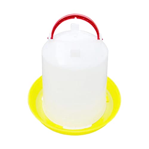 Duiaynke Langlebiger Utensilienspender mit Griff, 1,5 kg, abnehmbarer Geflügeltränker, Wasser-Trinkschale (gelb) von Duiaynke