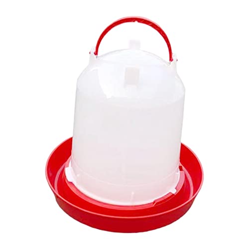 Duiaynke Langlebiger Utensilienspender mit Griff, 1,5 kg, abnehmbarer Geflügeltränker, Wasser-Trinkschale (rot) von Duiaynke