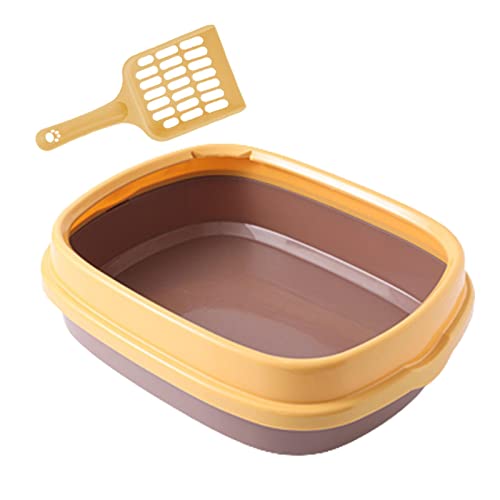 Duiaynke Pet Bedpan Halboffene Katzentoilette, Anti-Spritzer, Katzentoilette, Sandkasten, Katzentoilette für Kaninchen, Kätzchen, Kaninchen, Gelbbraun Duiaynke Pet Bedpan Halboffene Katzentoilette, Anti-Spritzer, Katzentoilette, Sandkasten, Katzentoilette für Kaninchen, Kätzchen, Kaninchen, Gelbbraun von Duiaynke