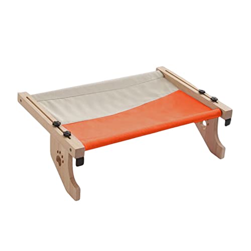 Duiaynke Stabile Hängematte/Bettsitz, waschbar, Lounge-Regale, verstellbar, 15 cm, Katzen-Fensterstange zum Klettern, Indoor-Katzen, Spielen von Kleintieren, Haustieren (Orange Grau) von Duiaynke