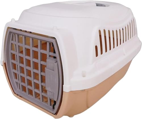 Duiaynke Strapazierfähige Katzen-Reisebox mit Griff, Transportkäfig, groß, für draußen, kleine Hunde, Auto, Innenbereich (Khaki) von Duiaynke