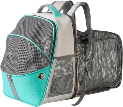 Duiaynke Tragbarer Katzenrucksack, Tragetasche, Rucksack, erweiterbares Netzgewebe, atmungsaktiv, faltbar, Haustier-Reisetasche, Blau Duiaynke Tragbarer Katzenrucksack, Tragetasche, Rucksack, erweiterbares Netzgewebe, atmungsaktiv, faltbar, Haustier-Reisetasche, Blau von Duiaynke