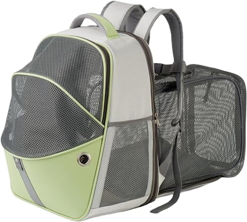 Duiaynke Tragbarer Katzenrucksack, Tragetasche, Rucksack, erweiterbares Netzgewebe, atmungsaktiv, faltbar, Haustier-Reisetasche, Grün Duiaynke Tragbarer Katzenrucksack, Tragetasche, Rucksack, erweiterbares Netzgewebe, atmungsaktiv, faltbar, Haustier-Reisetasche, Grün von Duiaynke