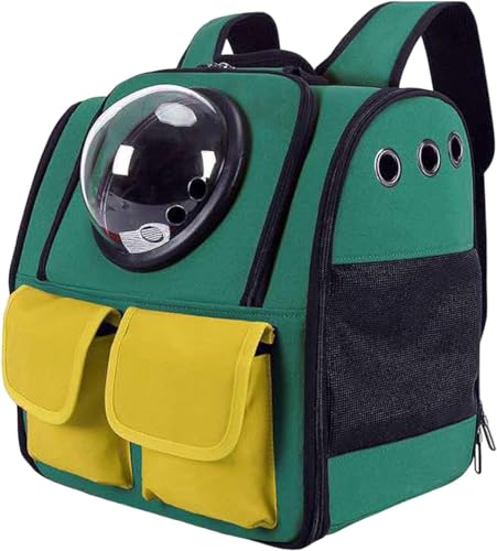 Duiaynke Tragbarer Rucksack, belüfteter Hunderucksack, seitlicher Reißverschluss, Outdoor-Haustier-Tragerucksack für Haustiere (grün) von Duiaynke