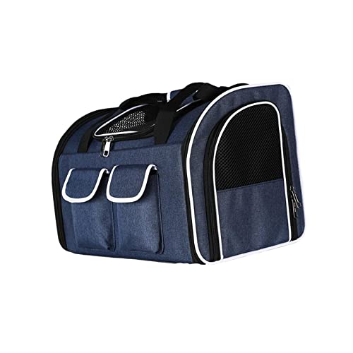 Duiaynke Transporttasche für Haustiere, Katzen, Reisetasche, Belüftung, breiter Schultergurt, Handtasche für Spaziergänge im Freien (blau) von Duiaynke