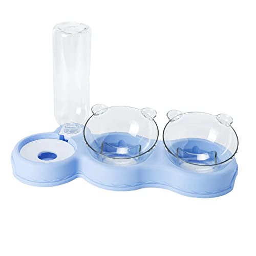 Duiaynke Wasserspender Trinken mit Wasserflasche Abnehmbare Katze und Hund Fütterung Gießnapf Spender (Blau) von Duiaynke