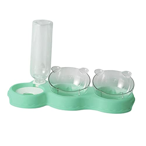 Duiaynke Wasserspender Trinken mit Wasserflasche Abnehmbare Katze und Hund Fütterung Gießnapf Spender (Grün) von Duiaynke