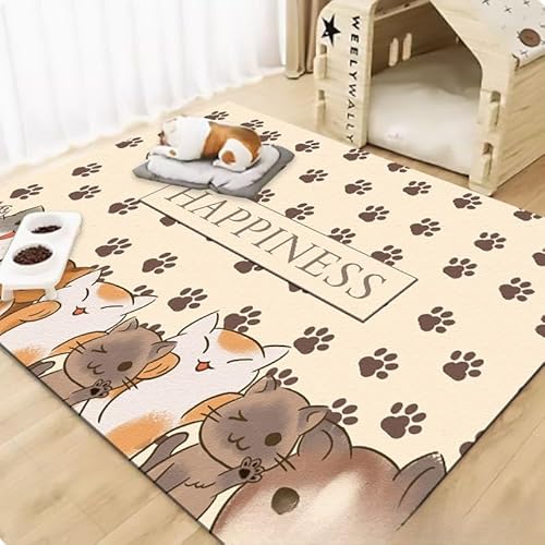 Duidy Hund Katze Bett Matte, Haustier Decke für kleine Hunde Blatt Katze Bett Weiche Flache Haustier Kissen Bettwäsche Welpen Decke (100 * 140cm,Cat Footprint) von Duidy