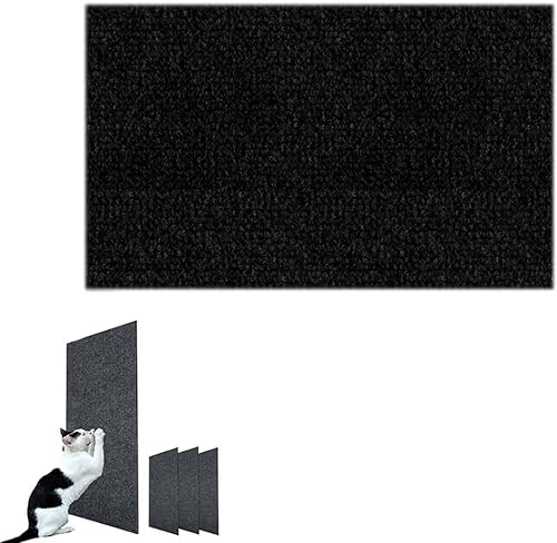 Selbstklebend Kratzteppich Katze Wand, DIY Climbing Cat Scratcher - Kratzschutz Katzenkratzmatte für Schützt Teppiche Sofa Möbelschutz (40 * 100cm,Black) von Dujuanus
