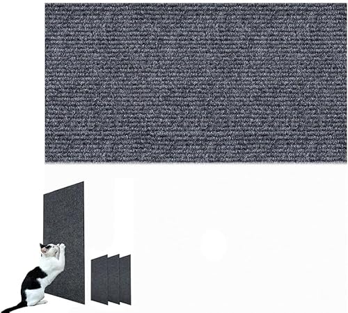 Selbstklebend Kratzteppich Katze Wand, DIY Climbing Cat Scratcher - Kratzschutz Katzenkratzmatte für Schützt Teppiche Sofa Möbelschutz (40 * 100cm,Dark Gray) von Dujuanus