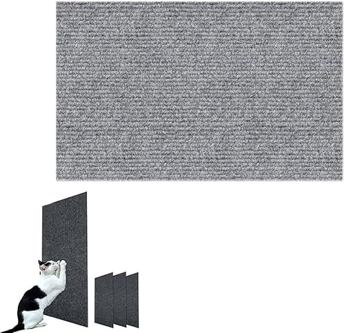 Selbstklebend Kratzteppich Katze Wand, DIY Climbing Cat Scratcher - Kratzschutz Katzenkratzmatte für Schützt Teppiche Sofa Möbelschutz (40 * 100cm,Gray) von Dujuanus