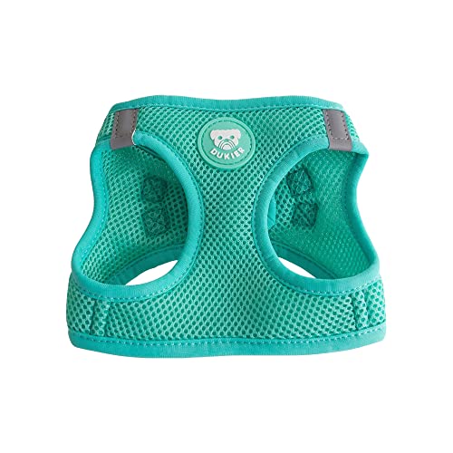 DUKIER - Hundegeschirr, Body gegen Schnallen, verstellbar und robust, für Haustiere, aus atmungsaktivem Netzstoff, Zubehör für Haustiere, mit Klettverschluss und doppeltem Verschluss, Mint, Größe S von Dukier