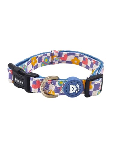 DUKIER - Hundehalsband, verstellbar und verstellbar, Zubehör für Tiere aus Neopren, strapazierfähig, Design Chess Board, Größe L von Dukier