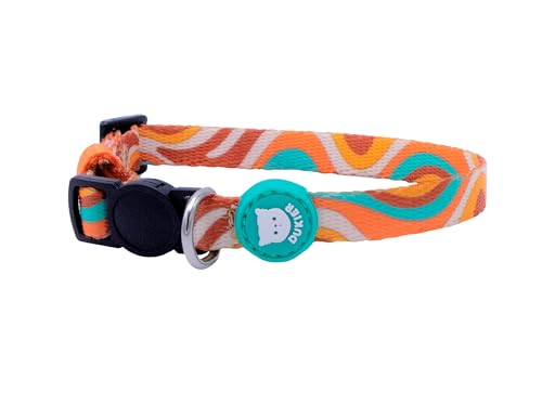 DUKIER - Katzenhalsband, verstellbar und verstellbar, Robustes Haustierzubehör mit Sicherheitsverschluss, Peace-Design, Einheitsgröße (17 – 29 cm) von Dukier