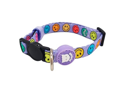 DUKIER - Katzenhalsband, verstellbar und verstellbar, Robustes Haustierzubehör mit Sicherheitsverschluss, Smiley-Design, Einheitsgröße (17 – 29 cm) von Dukier