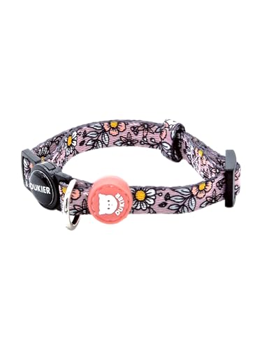 DUKIER - Katzenhalsband, verstellbar und verstellbar, robustes Haustierzubehör mit Sicherheitsverschluss, Design Flower Power, Einheitsgröße (17-29 cm) von Dukier