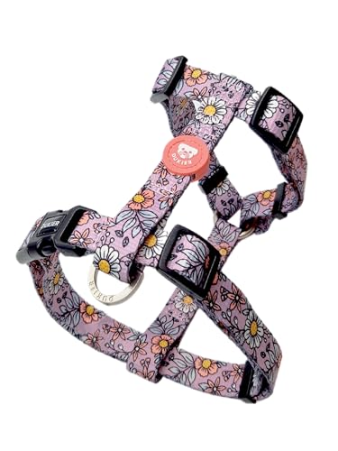 DUKIER – Klassisches Hundegeschirr, Anti-Zug-Weste, verstellbar und in H-Form für Haustiere, Zertifiziert, mit 4-Punkt-Sicherheitsverschluss, Flower-Power-Design mit beidseitigem Druck, Größe S DUKIER – Klassisches Hundegeschirr, Anti-Zug-Weste, verstellbar und in H-Form für Haustiere, Zertifiziert, mit 4-Punkt-Sicherheitsverschluss, Flower-Power-Design mit beidseitigem Druck, Größe S von Dukier