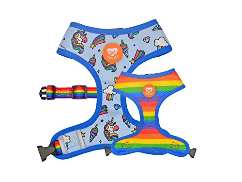 DUKIER - Reversibles Geschirr für Hunde, Zugsicherung, atmungsaktiv und reflektierend für Haustiere, aus Neopren und Mesh, verstellbar, Unicorns-Design, Größe M DUKIER - Reversibles Geschirr für Hunde, Zugsicherung, atmungsaktiv und reflektierend für Haustiere, aus Neopren und Mesh, verstellbar, Unicorns-Design, Größe M von Dukier