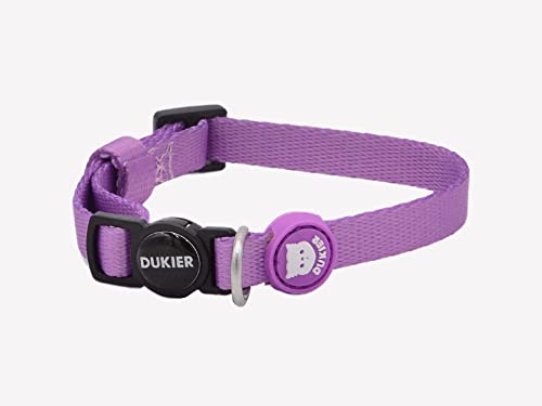 DUKIER - Verstellbares Katzenhalsband, elastisches Zubehör für Haustiere, robust und sicher, Design Purple, Einheitsgröße (17-29 cm) von Dukier