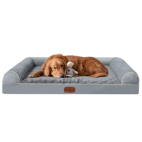 Dungwei Hundebetten, orthopädisches Hundebett, wasserdicht, waschbar, 119,4 x 78,7 x 20,3 cm, Hellgrau Dungwei Hundebetten, orthopädisches Hundebett, wasserdicht, waschbar, 119,4 x 78,7 x 20,3 cm, Hellgrau von Dungwei