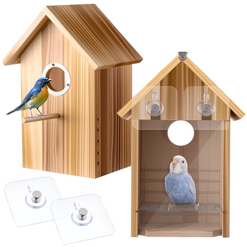 Dunkive Vogelhäuser für den Außenbereich mit leistungsstarken Haken, klares Fenster, Vogelhaus innen, verbessertes Vogelhaus aus Holz, Lüftungsschlitze für Bluebird Zaun, Schwalbenfinke, beste Dunkive Vogelhäuser für den Außenbereich mit leistungsstarken Haken, klares Fenster, Vogelhaus innen, verbessertes Vogelhaus aus Holz, Lüftungsschlitze für Bluebird Zaun, Schwalbenfinke, beste von Dunkive