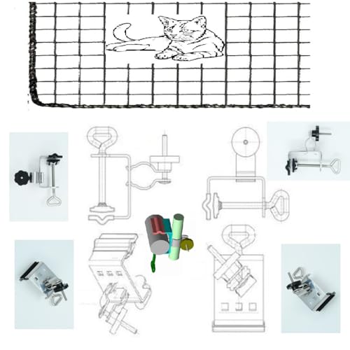 Aktion - Edelstahl-Schutznetz für Katzen, 70 mm Ø, rostfrei, säurebeständig, für Stäbe bis 38 mm Ø mit gummierten Schutzkappen -Zum aktuellen Test-Preis Made B. Württemberg von Duo - Masterholder holly