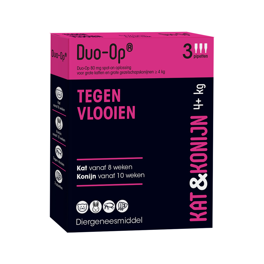 Duo-Op gegen Flöhe - Hund, Katze und Kaninchen ab 4 kg - 80 mg - 3 Pipetten von Duo-op