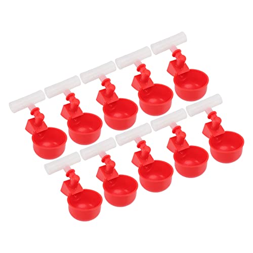 10 Set Hühnertränkebecher, Geflügeltränkebecher, Hühnertränkebecher, Hühnertränke, PVC-T-Stücke, Automatische Befüllung, Geflügeltränkeschale für Hühner, Enten, Vögel (G1/2) von Duokon