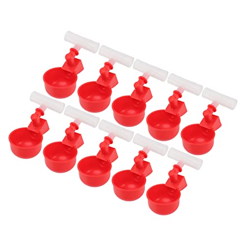 10 Set Hühnertränkebecher, Geflügeltränkebecher, Hühnertränkebecher, Hühnertränke, PVC-T-Stücke, Automatische Befüllung, Geflügeltränkeschale für Hühner, Enten, Vögel (G3/4) von Duokon