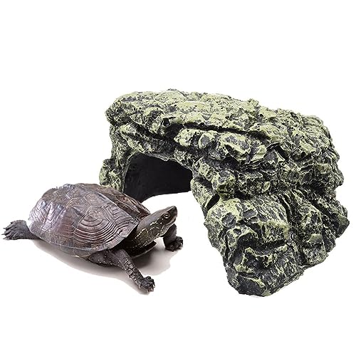 Schildkröte Aalen Plattform Aquarium Hide Cave natürlichen Lebensraum Rocks schwimmende Insel Aquarium Stein Dekor für semi-aquatische Tiere Reptil(Groß) von Duokon