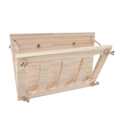 Holz-Futterstation für Kaninchen, Heu, weniger verschwendet, Futterständer, beißfest, für Kaninchen, Meerschweinchen, Chinchilla, Hamster von Duoleleen