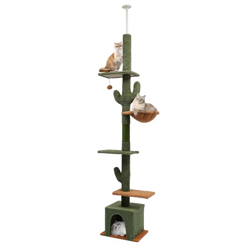 Großer Kratzbaum Grüne Kaktus-Optik Stabiler Katzenklettergerüs 218 cm Höhe,Mehrstöckiger Sprungturm Katzennest mit Kratzsäulen und Plüschball Tragfähigkeit 5kg Großer Kratzbaum Grüne Kaktus-Optik Stabiler Katzenklettergerüs 218 cm Höhe,Mehrstöckiger Sprungturm Katzennest mit Kratzsäulen und Plüschball Tragfähigkeit 5kg von Duoruameng