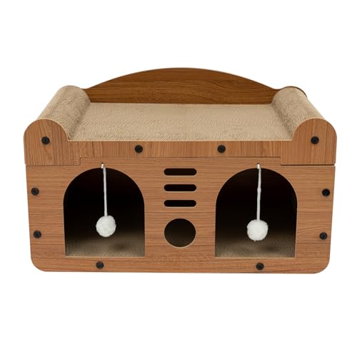 Katzenhaus Braun Katzenbett mit Spielbällen Rechteckig Katzenhütte Große TürenKatzenbett Vergrößerte und Verdickte Häuser 56 x 30 x 30 cm Katzenhaus Braun Katzenbett mit Spielbällen Rechteckig Katzenhütte Große TürenKatzenbett Vergrößerte und Verdickte Häuser 56 x 30 x 30 cm von Duoruameng