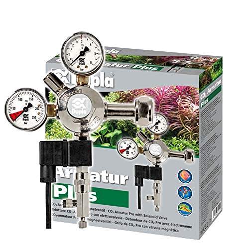 DUPLA CO2 Armatur Plus mit Magnetventil I Druckmindergarnitur I automatische CO2-Steuerung für Aquarien I Integriertes Rückflussventil von Dupla