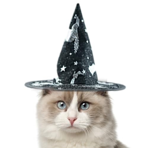 Duqulle Hundehut Halloween,Hexenkostüm Für Haustiere | Netzhut Mit Verstellbarem Gurt Für Mittelgroße Hunde Bei Haustier Veranstaltungen Drinnen von Duqulle