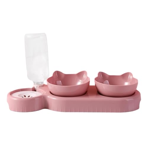 3-in-1 Katze Futternapf und Wassernapf Set, Katzennapf 3er Set, Doppel-Katzennäpfe mit Wasserspender für Haustiere, Futternapf und Wassernapf für Katzen und Kleine Hunde 3-in-1 Katze Futternapf und Wassernapf Set, Katzennapf 3er Set, Doppel-Katzennäpfe mit Wasserspender für Haustiere, Futternapf und Wassernapf für Katzen und Kleine Hunde von Duroecsain