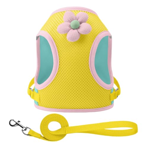 Duroecsain Hundegeschirr, reflektierendes Geschirr für Kätzchen, atmungsaktive Leinen mit animiertem Design für Outdoor-Aktivitäten, Spaziergänge, Training, Strand, Nachtwandern von Duroecsain