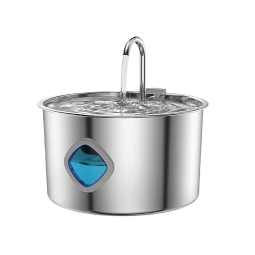 Duroecsain Katzenbrunnen | 3.2L Katzen Trinkbrunnen Für Drinnen,Edelstahlschale Automatische Tränke Für Katzen Und Hunde von Duroecsain