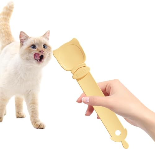 Duroecsain Katzenstreifenlöffel,Snack Scoop Cat Bar Squeezer Pet Feeding Spoon Strip Extruder - Multifunktionaler Lebensmittellöffel, Katzenstreifenquetscher, sicher und einfach zu verwenden für Duroecsain Katzenstreifenlöffel,Snack Scoop Cat Bar Squeezer Pet Feeding Spoon Strip Extruder - Multifunktionaler Lebensmittellöffel, Katzenstreifenquetscher, sicher und einfach zu verwenden für von Duroecsain