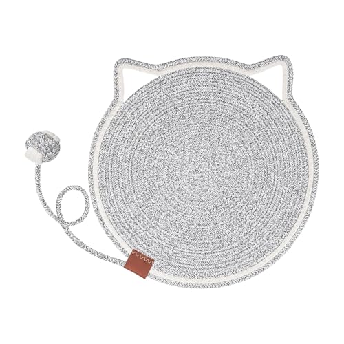 Duroecsain Kratzpolster für Katzen, horizontaler Katzenkratzer - Runde Fußbodenkratzermatte mit Spielzeug | Haustierzubehör für Innenkätzchen, Katzenbett für Mahlen von Krallen Duroecsain Kratzpolster für Katzen, horizontaler Katzenkratzer - Runde Fußbodenkratzermatte mit Spielzeug | Haustierzubehör für Innenkätzchen, Katzenbett für Mahlen von Krallen von Duroecsain