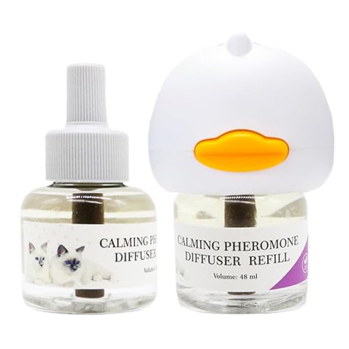 Duroecsain Multi -Katze -Beruhigungsdiffusor, Cat Calm Diffusor - Beruhigender Verhaltensunterstützungsdiffusor | 96 ml Linderspray Tragbares natürliches Plug-In für Innen im Freien, Spannung Neu zu von Duroecsain