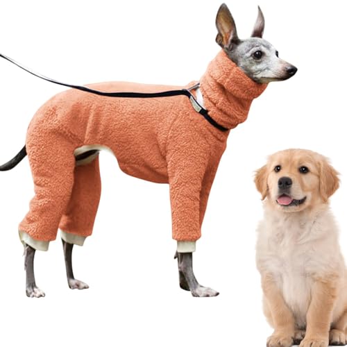 Duroecsain Schlafanzug Mit Rollkragen für Hunde | Winterjacke - Elastischer Rollkragen Mit 4 Beinen, Vollständig Bedeckt, Einfarbig, für Kleine, Mittelgroße und Große Hunde von Duroecsain
