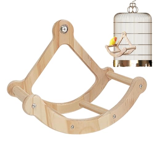 Laufrad für Vögel, Spielzeug für Vögel, kreatives Holzspatzen, kreativer Ständer für Vögel für Aras, Wellensittiche von Duroecsain