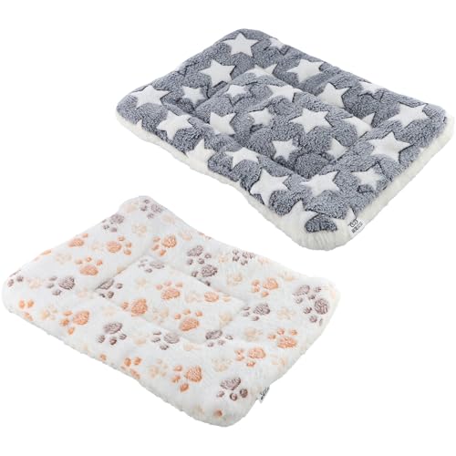 Duronge 2 Stück Kleintier Plüschbett, Winter Warm Flauschige Flanell Fleecedecke Bettmatte, Kaninchen Bett, Nagerteppich für Hamster, Kaninchen, Chinchilla, Eichhörnchen, Meerschweinchen, 40 x 30 cm von Duronge
