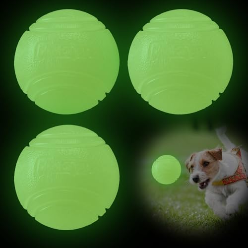Duronge 3 Stück Glow In The Dark Hundeball, 6cm Unzerstörbarer Hundeball Spielzeug, Bounce Hundebälle aus Naturkautschuk, Leuchtball, Hund Interaktive Hund Ball für Kleine, Mittlere und Große Hunde Duronge 3 Stück Glow In The Dark Hundeball, 6cm Unzerstörbarer Hundeball Spielzeug, Bounce Hundebälle aus Naturkautschuk, Leuchtball, Hund Interaktive Hund Ball für Kleine, Mittlere und Große Hunde von Duronge
